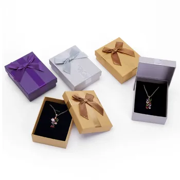 Luk Ornament Box Náhrdelník Šperky, Náušnice, Boxy Papier Balenie Box Krúžok Šperky Organizátor Mini Šperky Skladovanie Vitrínky