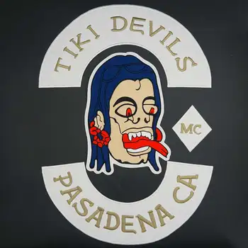 Tiki Devils Pasadena, CA MC Veľké Výšivky Motocykel Biker Patch Nálepky, Odznaky na Odevy Klobúk Tašky Žehlička na Podklad