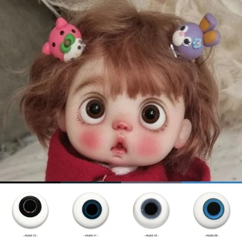 HUAA Oči pre Remeslá,Čistý Handmade Dizajn Skla Falošné Oči, očné Buľvy 1 Pár,Vhodné pre Bábiky, Masky, 6 farebných možností