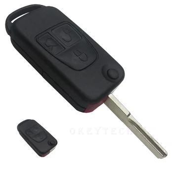 OkeyTech 3 Tlačidlo Flip Skladací Kľúč púzdro Pre Mercedes Benz W168 W202 W203 ML C E S W C C Triedy ML320 C230 ML430 Kľúča Vozidla