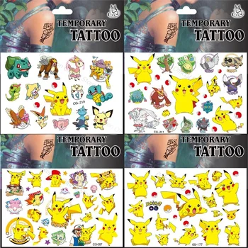 Pokémon Pikachu Tetovanie Nálepky Hračky Akcie Postavy Cartoon Detí Dočasné Tetovanie Deti, Dievčatá Darček k Narodeninám