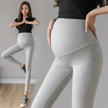 5646# Letná Tenká Bavlna Materskej Leginy Jogy Športové Bežné Skinny Nohavice, Oblečenie pre Tehotné Ženy, Vysoký Pás, Brucho Tehotenstva