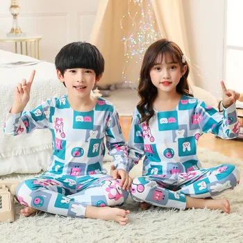 Zimné Tepelné Oblečenie Pre Deti Cartoon Sleepwear Chlapci Dievčatá Pyžamo Set Baby Odev Oblečenie Na Jar Jeseň Bezšvové Prádlo