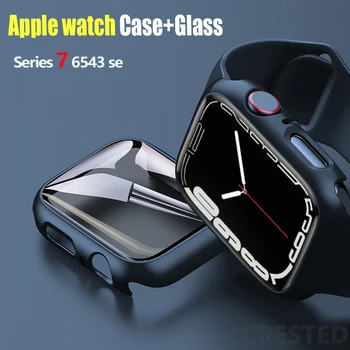 Sklo+Kryt Pre Apple Hodinky prípade 45mm 41mm 44 mm 40 mm 42mm 38mm iWatch Accessorie Screen Protector Apple hodinky serie 3 5 6 SE 7 8