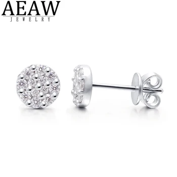 AEAW Moissanite Náušnice 4 mm Diamant Stud Náušnice Mincový Striebro Klasickej Učebni Diamond 4 Kolík Náušnice pre Ženy