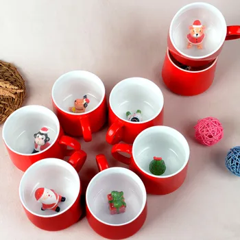 3D Tvorivé Vianočné Láskavosti Keramické Childen Kávu, Čaj, Mlieko Hrnček 400 ml