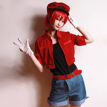 Červených Krviniek Sekkekkyu Cos Anime Buniek Pri Práci Cosplay Japonský Halloween Jednotné Červených Krviniek Cosplay Kostým