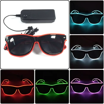 EL Drôt LED Okuliare rozsvieti Svetelná EL Drôt Žiara Očí-nosiť Okuliare pre Rave Party, Vianočné Halloween