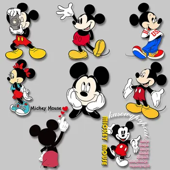 Mickey Kreslený obrázok Disney znakov Tepla Vinyl Žehlenie Nálepky Dekor Tepelné Prestupy Obtlačky Patch Železa-na Prevody