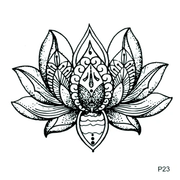 Lotus Nepremokavé Dočasné Tetovanie Nálepky Kvet Falošné Tetovanie Pre Mužov A Ženy Harajuku Beaty Kvet Tetovanie Nálepky