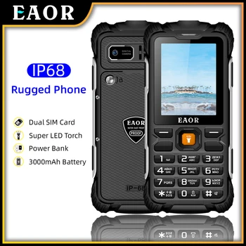 EAOR IP68 Vody/protiprachová Klávesnica Telefóny 2G Robustný Telefón 3000mAh Veľké Batérie Banka Funkciu Telefónu Push-button Telefón