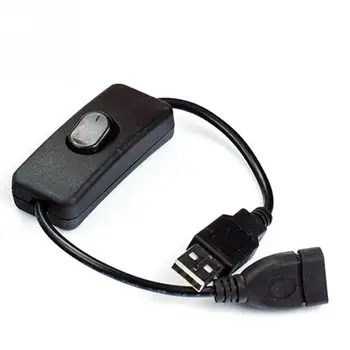 USB kábel Nového 28 cm USB 2.0 A Mužov a Ženy Rozšírenie zariadenia Extender Black Kábel S vypínačom ON OFF Kábel