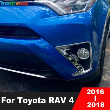 Predné Hmlové Svetlo Lampy Kryt Výbava Pre Toyota RAV4 RAV 4 2016 2017 ABS Chrome Auto Hlavu Foglight Liatie Týka Nálepky Príslušenstvo