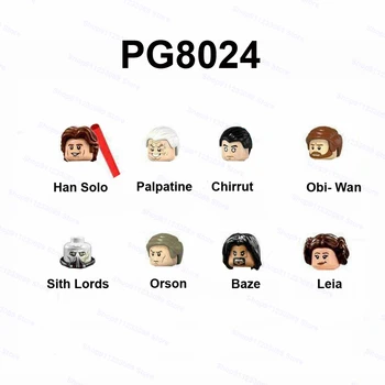8pcs/set Han Solo Palpatine Obi-wan Leia Sith Pánov Montáž Stavebné kamene, Tehly Star Model Údaje Wars Hračka Detí PG8024