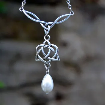 Keltský Uzol Crystal Wicca Triquetra Náhrdelník Amulet Náboženské Írsky Uzol Crystal Prívesok Módne Dámske Šperky