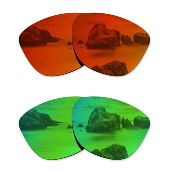 Glintbay 2 Páry Polarizované slnečné Okuliare Náhradné Šošovky pre Oakley Frogskins Fire Red a Smaragdovo Zelená
