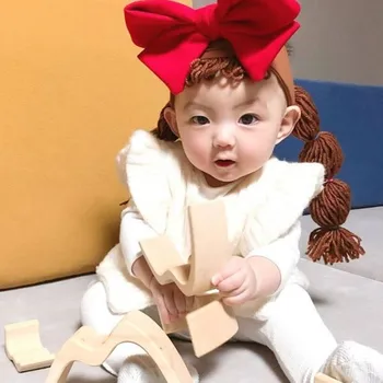 Kórejský Štýl Detí Baby Girl Čelenka na Vlasy Pigtail Vrkoč Luk Parochňu pre Deti, Dievčatá Ručne Vyrobené Dieťa pokrývku hlavy Vlasy Príslušenstvo