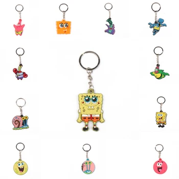 SpongeBob SquarePants Anime Postavy Patrick Star Gary Krabs Planktón PVC Keychain Krúžok na kľúče Prívesok detské Hračky Darček k Narodeninám