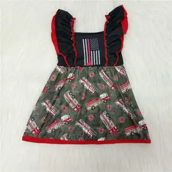 baby deti Požiaru truck Šaty Letné Dievčenské oblečenie Roztomilý Módne Boutique Sukne mlieko hodváb Veľkoobchod High-Kvalitné detské Oblečenie