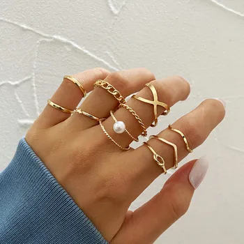 Moderné Kovové Geometrické Reťazca Koleno Prsteň Pre Ženy, Otvorené Prst Krúžky Príslušenstvo Ženské Módne Party Šperky
