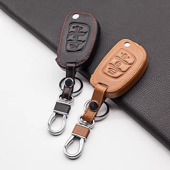 Kožené Auto príveskom, Kryt Prípade Nastavte Keychain Na Hyundai Tucson Creta ix25 i10 i20 i30 Verna Mistra Elantra 2015-2018