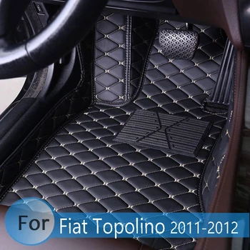 Koberce Pre Fiat Topolino 500 2012 2011 Kožené Anti-Špinavé Nohy Podložky Vlastné Plný Priestorový Auto Mat Interiérové Doplnky Kryt