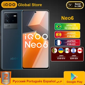 vivo iQOO Neo 6 Smartphone Snapdragon 8 Gen 1 4700mAh veľké batérie 120Hz racing displej Dual Bunky 80W