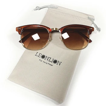 LeonLion 2021 Polarizované Vintage Semi-Bez Obrúčok Značky Dizajnér Slnečné Okuliare Ženy/Muži Klasické Oculos De Sol Gafas Retro Slnečné Okuliare