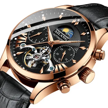 AILANG top luxusné značky muži mechanické hodinky fázy mesiaca viacfunkčné hodinky tourbillon potápanie hodiny mužov business štýle