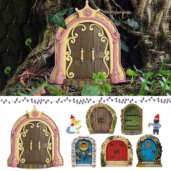 Dreva, Miniatúrne Víla Gnome Window Dvere Elf Domov Tvorivé Dvore Umenie Záhrada Sôch Dekor Vonkajšie Víla Elf Dvere Plavidlá, Nové Sady