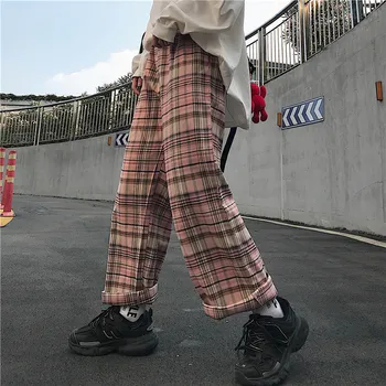 Harajuku Prehoz na Jeseň Tenké Voľné Nohavice Ženy Ružová Plnej Dĺžke Nohavice Streetwear BF Štýl Pantalones Mujer 2021 Jar