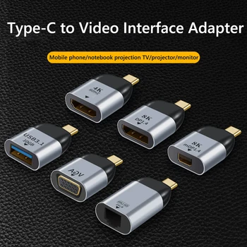 USB Typu C Mužov a Žien HD Video Converter Adaptér pre Apple Samsung Huawei Hliníkovej Zliatiny USB Typu C Mužov a Žien Adaptér