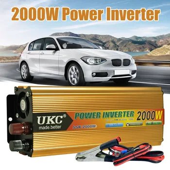 2000W Auto Menič DC12V Na AC220V Auto Voltage Converter Auto Power Socket Auto Invertory Auto Elektronika Príslušenstvo