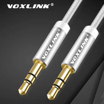 VOXLINK Audio Kábel 3,5 mm Zlaté Á Konektor Samec na Male Kábel Linka pre iPhone X Samsung Galaxy S8 Auto Xiao Slúchadlá Reproduktor