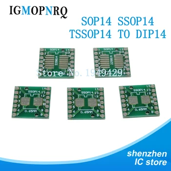 10PCS TSSOP14 SSOP14 SOP14 SMD, aby DIP14 IC Adaptér Converter Socket Dosky Modul Adaptéry Doska 0.65 mm 1.27 mm Integrované