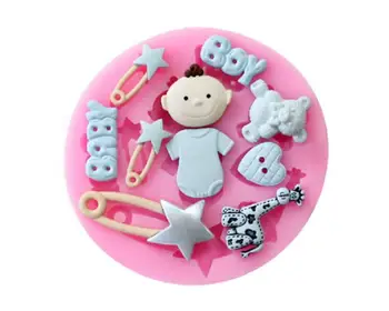 Luyou 1pcs Baby Sprcha Strany Modelovanie Cake Decoration Fondant Detská Hračka Čokoládové Cookies, Silikónové Formy 3D Silikónové Formy FM1606