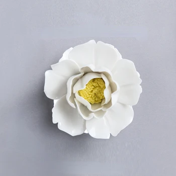 Ručné Keramické Kvety Bielej, Šedej Tvorivé Obývacia Izba 3D Prívesok Stenu Dekor S TV joj, Domáce Dekorácie, Doplnky
