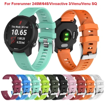 20 mm Watchband popruh pre Garmin Predchodcu 245 245 M 645 Hudby Vivoactive 3/Venu/Venu SQ Sport silikónové Smart watchband Náramok