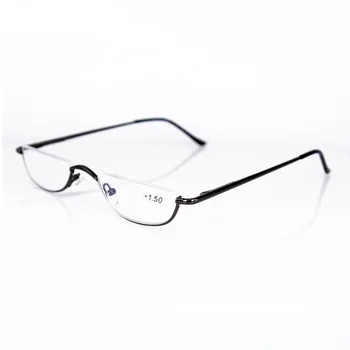 Ultra-ľahkých Kovových Pol Okuliare na Čítanie Rám Prenosné Mužov Business Presbyopia Okuliare S puzdrom Unisex Diopter +1,0 až+4.0