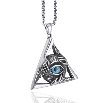 Illuminati Egyptský Všetko Vidí Oko Nehrdzavejúcej Ocele Náhrdelník pre Mužov Prívesok s Reťazca Vintage šperky
