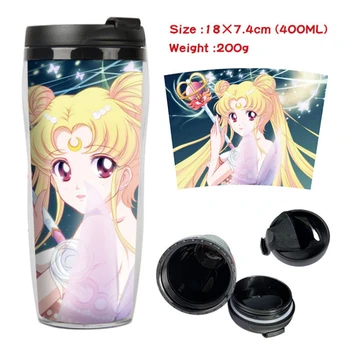 Sailor Moon Vody Pohár Študentka, Bežné Pohár Plastové Jednoduché Matné Roztomilý Kreslený Vysokú Hodnotu Prenosné Pás Sailor Moon Fľašu