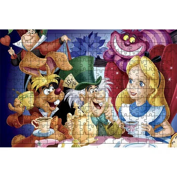 Hádanky Alenka V ríši Divov Disney Kreslené 300PCS Skladačka Puzzle Hra Pre Dievča, Hračky Anime Obrázky Pre Dievča Miestnosť, písací Stôl Zber