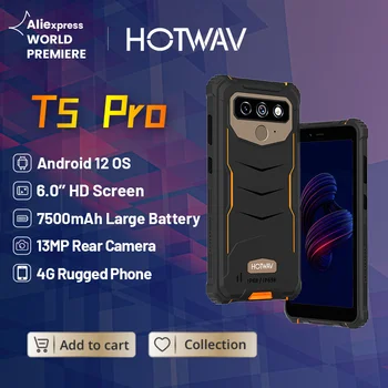 Hotwav T5 Pro 4G Robustný Smartphone Android 12 OS MTK6761 6.0 Palcový Displej s veľkosťou 4 gb, 32 GB 7500mAh Masívne Batérie 13MP Hlavný Fotoaparát 2022