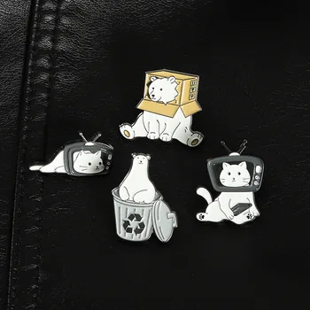 Karikatúry Mačka Preklopke Kolíky Žien Anime Odznaky Módne Smalt Brošňa Pre Mini Batoh Dekoratívne Brošňa Hidžáb Kolíky Pre Oblečenie