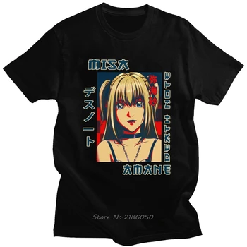 Retro Death Note Míša Amane T Shirt pre Mužov Krátke Rukávy Japonsko, Anime, Manga Tričko Bavlnené Letné T-shirt Fanúšikov Tee Topy Darček