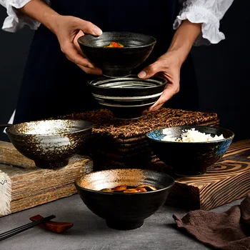 Japonský štýl keramické misy 5-palcový rezance misy tvorivé domácnosti riad ryža misy obchodné trúby misky ryže