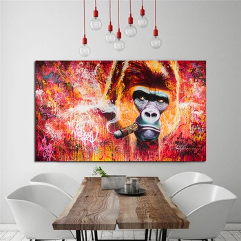 GOODECOR Wall Art Opice Fajčením Obrázky Plátno na Maľovanie na Stenu Umenia Pre Obývacia Izba Moderné Výzdobou Domov Maľovanie Frameless