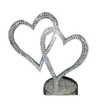 Nádherné strieborné crystal prepletené v tvare srdca svadobnú tortu vňaťou 6