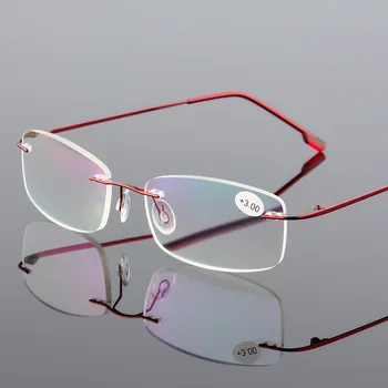 Gafas de lectura TR90 de titanio ultralivianas con memoria lectura hriech montura para hombre y mujer, gafas para presbicia + 1,0 4