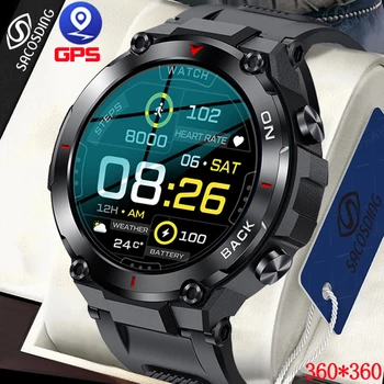 Nové 5ATM GPS Mužov Vojenskej Nepremokavé Smartwatch 1.3 Palcový HD Profesionálne Outdoor Smart Hodinky Muž Pre Plávanie Hodinky Pre Men2022